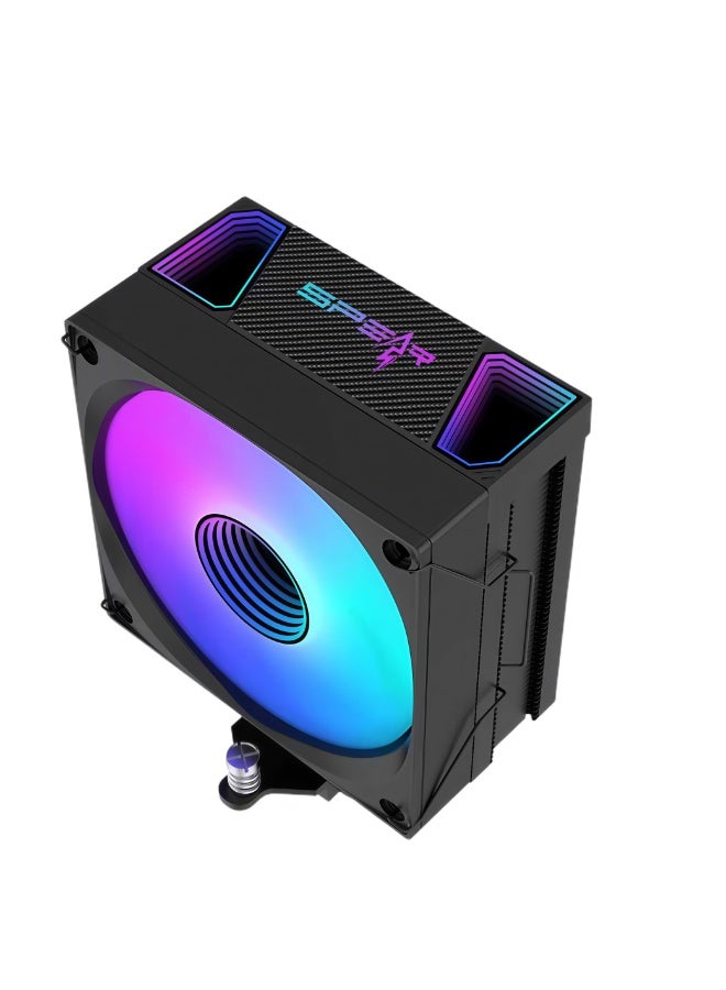 Spear Pc H400T PWM ARGB 120mm CPU Air Cooler Black, 4 Copper Heat Pipes, 205W TDP, AM5 & LGA1700 Compatible - Image 3